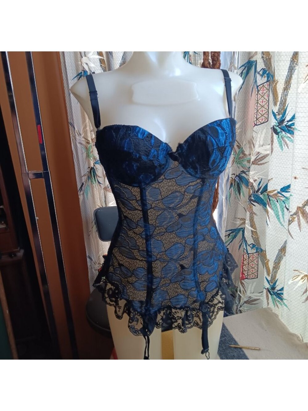 Vintage Small Valeria Corset Bustier With Garters Intimates Sexy Boudoir Made in